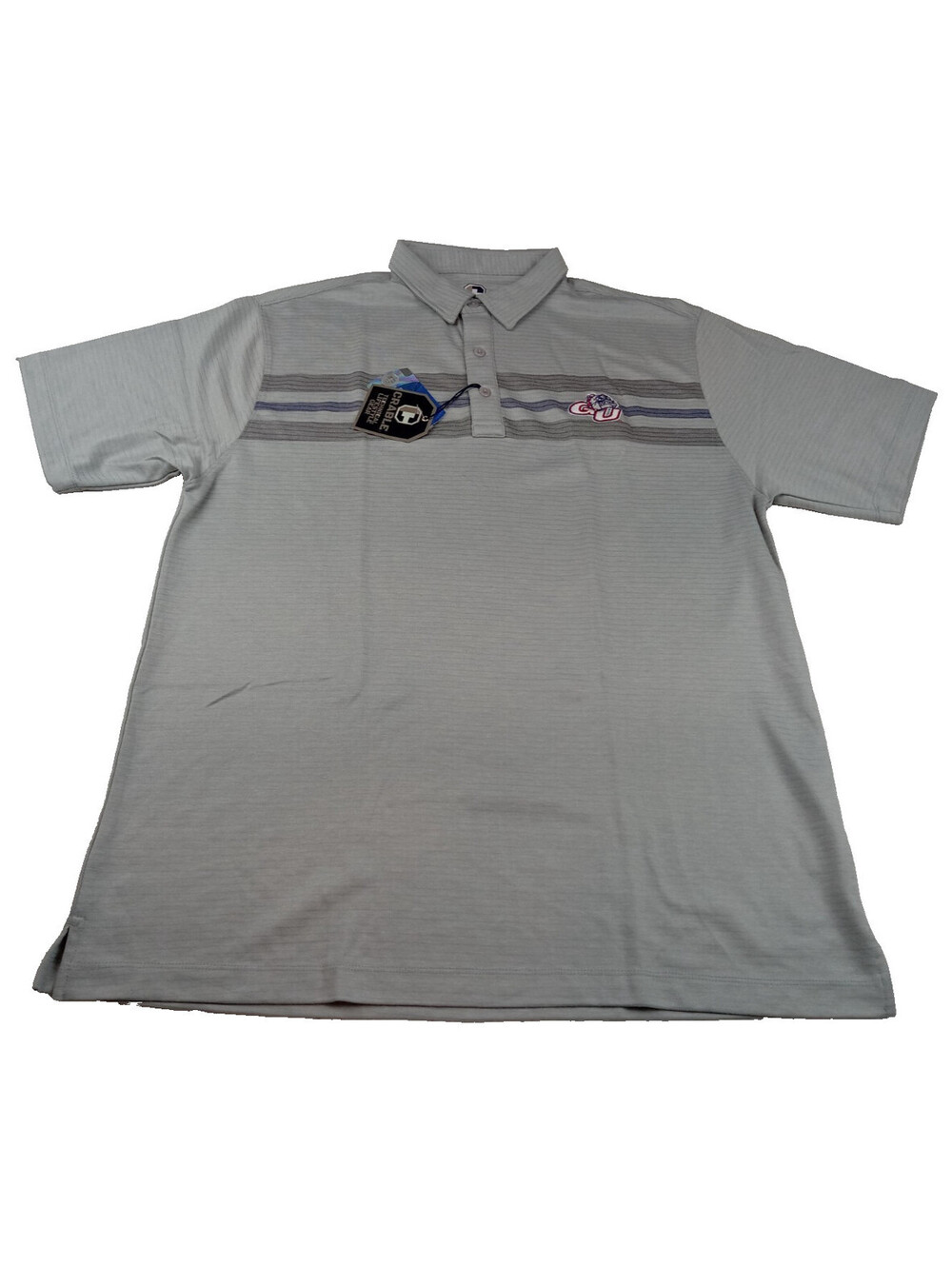 Crable Georgia Bulldogs Polo Shirt Mens Large Gray Striped Chest NCAA Golf NWT L